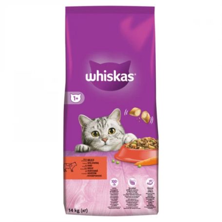 Whiskas száraz macskaeledel marhával 14kg
