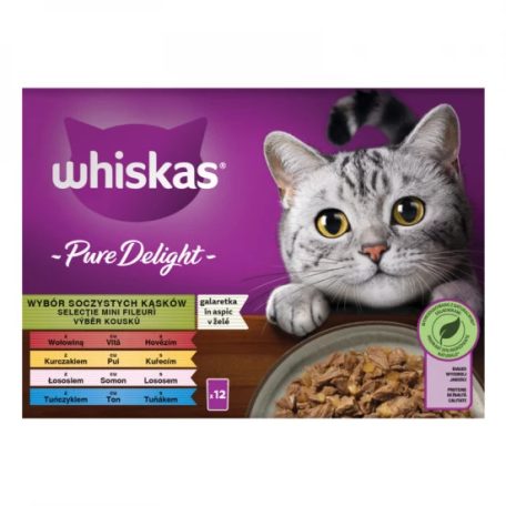 Whiskas alutasak Multipack Pure Delight Húsos Halas Aszpikban 12x85g