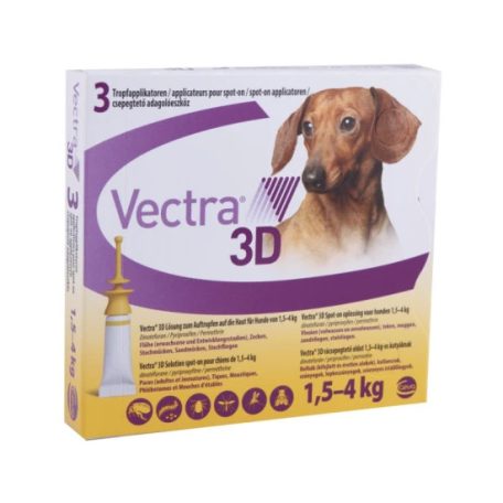Vectra 3D rácsepegtető oldat minitestű kutyáknak XS (1,5-4kg) 3x
