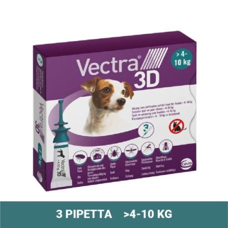 Vectra 3D rácsepegtető oldat kistestű kutyáknak S (4-10kg) 3x