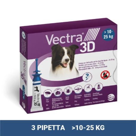 Vectra 3D rácsepegtető oldat közepes testű kutyáknak M (10-25kg) 3x