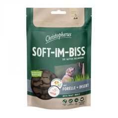   Christopherus Dog Jutalomfalat Grain Free Soft-Im-Biss Pisztráng és rovar 125g