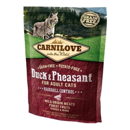Carnilove Cat Adult Duck & Pheasant Hairball Control- Kacsa és Fácán Hússal 400g