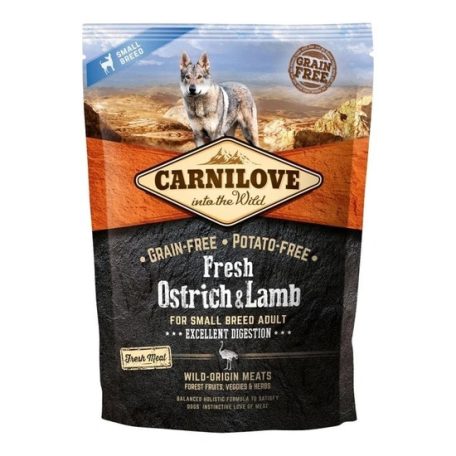 Carnilove Fresh Adult Dog Small Ostrich & Lamb Excellent Digestion- Strucc és Bárány Hússal 1,5kg