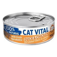   Cat Vital konzerv kacsa és csirkefilé falatok felnőtt macskáknak szószban 70g