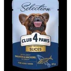   Club 4 Paws Premium Plusz Alutasakos Válogatás Lazaccal és Makrélával Szószban 85g