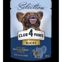   Club 4 Paws Premium Plusz Alutasakos Válogatás Kacsa és Pulykahússal szószban 85g
