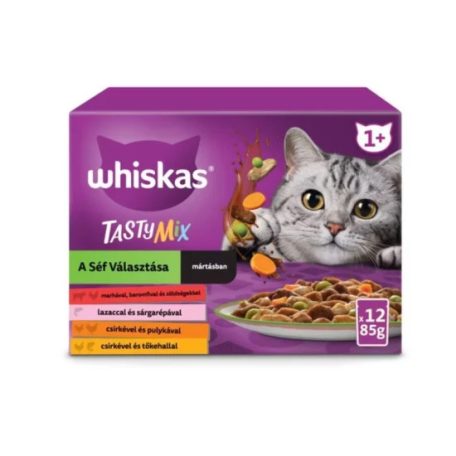 Whiskas alutasak Multipack Tasty Mix Chef's choice mártásban 12x85g
