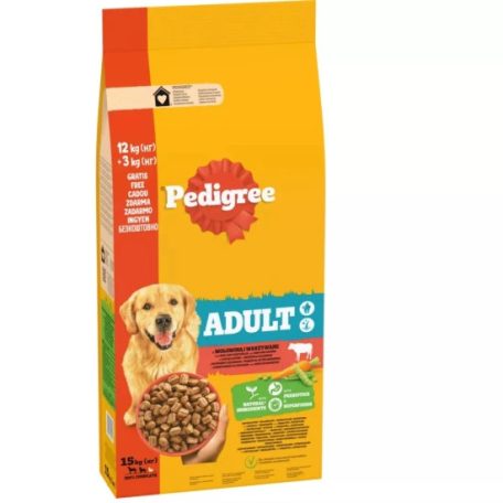 Pedigree száraz Adult Marha-Zöldség 12+3kg