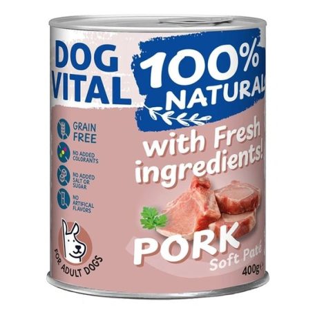 Dog Vital konzerv 100% Natural Soft Paté Pork - sertés 400g