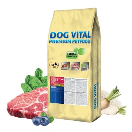 Dog Vital Hipoallergén Top Energy Adult Medium&Maxi Pork, blueberry&spinach 12+2kg grátisz