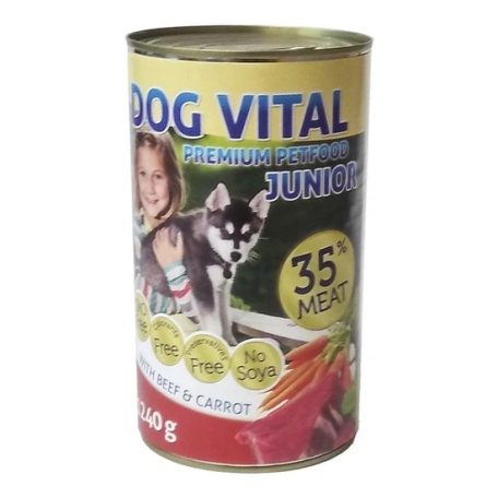 Dog Vital Junior konzerv Beef&carrot 1240g