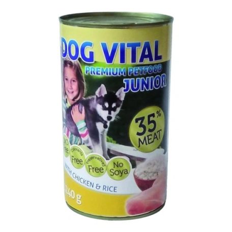 Dog Vital Junior konzerv chicken & rice 1240g