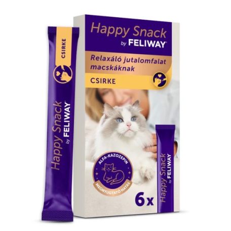 Happy Snack by Feliway csirke, krémes, relaxáló jutalomfalat macskáknak 6 db