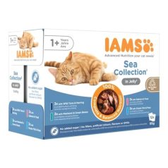   Iams Cat Delights alutasak Sea in jelly Multipack, többféle halas íz, zamatos aszpikban 12x85g