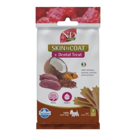 N&D Quinoa Dog Jutalomfalat Skin&coat Venison Adult Mini 60g