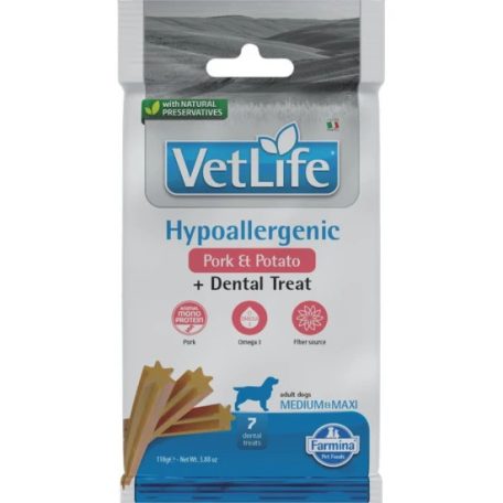 Vet Life Natural Diet Dog Jutalomfalat Hypo Pork&potato Adult Med&max 100g