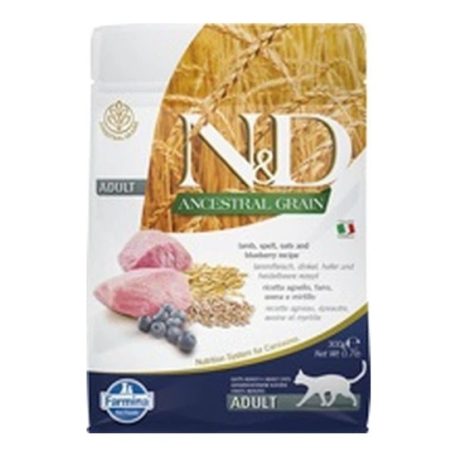 N&D Cat Ancestral Grain bárány, tönköly, zab & áfonya adult 300g