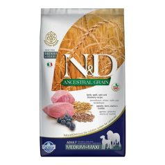   N&D Dog Ancestral Grain bárány, tönköly, zab & áfonya adult medium & maxi 12kg