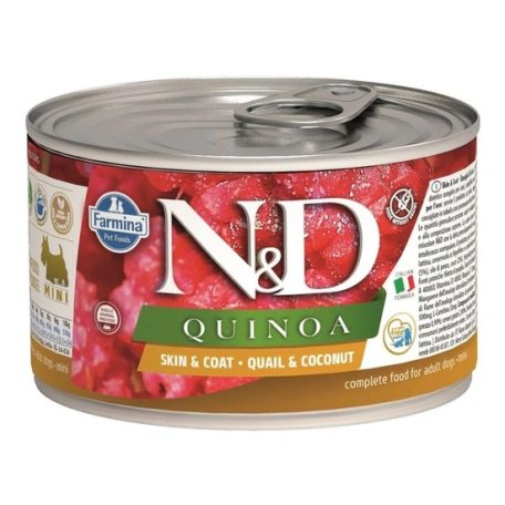 N&D Quinoa Dog konzerv fürj & kókusz adult mini 140g