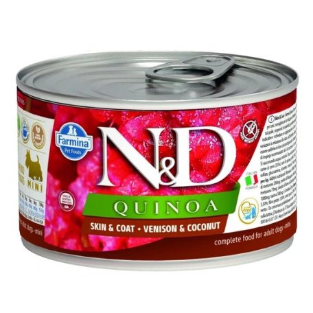 N&D Quinoa Dog konzerv szarvas & kókusz adult mini 140g
