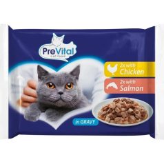   Prevital Alutasakos Macskaeledel Csirke-Lazac 4x100g Multipack