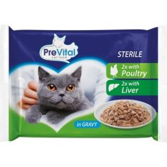  Prevital Alutasakos Macskaeledel Steril Máj-Baromfi 4x100g Multipack