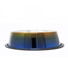   Rozsdamentes etetőtál, szuper fényes színátmenettel, gumiperemes -  felső 18,0cm/alsó 25,5cm, 0,90l