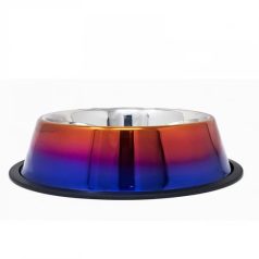   Rozsdamentes etetőtál, szuper fényes színátmenettel, gumiperemes -  felső 18,0cm/alsó 25,5cm, 0,90l