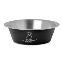   Raintech Rozsdamentes itatótál, matt fekete, gumi talppal - felső 11,5cm/alsó 6,0cm, 0,2l