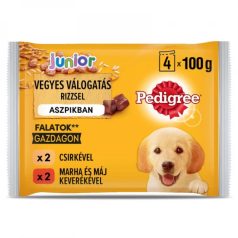   Pedigree alutasak Multipack Junior Csirke & rizs, Marha & rizs 4x100g