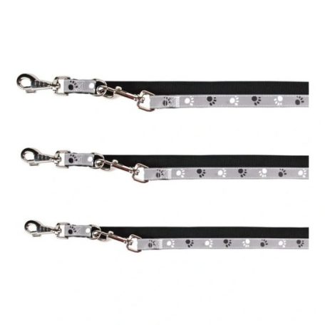 Trixie Reflect fényvisszaverő póráz, tappancsos szürke/fekete XS-S2m/15mm