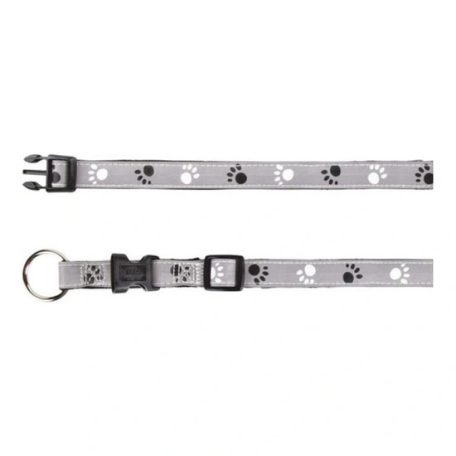 Trixie Nyakörv Reflect Fényvisszaverő Tappancsos Szürke/Fekete Xs-S 22-35cm/15mm