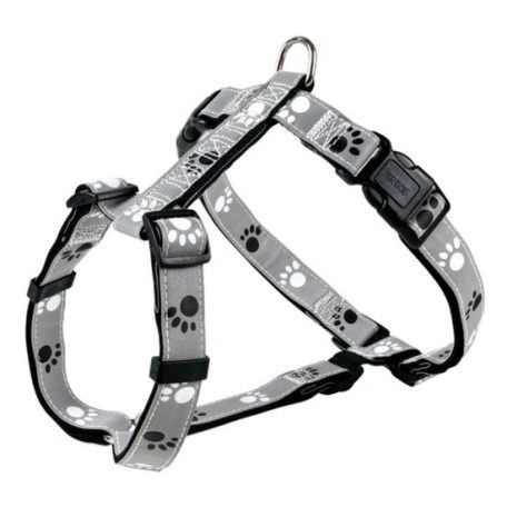 Trixie Hám Reflect Fényvisszaverő Tappancsos Szürke/Fekete Xs-S 30-40cm/15mm