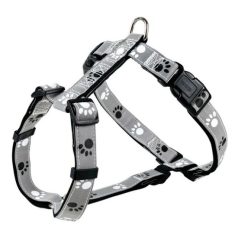   Trixie Hám Reflect Fényvisszaverő Tappancsos Szürke/Fekete S-M 40-65cm/20mm