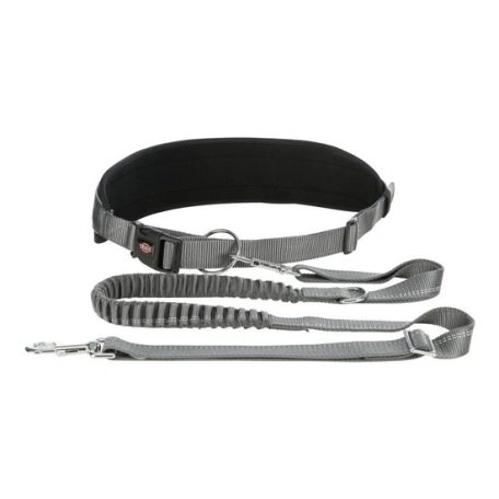 Trixie derékra rögzíthető póráz futáshoz 75-120cm/9 cm, 1,2-1,5m/25mm szürke