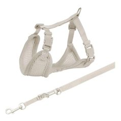   Trixie Junior Puppy Soft Szett Hám+póráz 26–34 cm/10mm 2m világos szürke
