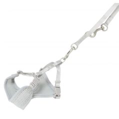   Trixie Junior Puppy Soft Szett Hám+póráz 26–34 cm/10mm 2m világos szürke