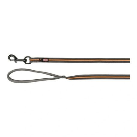 Póráz Fusion Kiképző, Gumis, M–XL: 15 m/17 mm, Grafit/Papaya