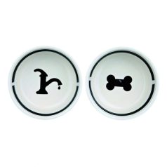 Trixie kerámia tál szett 2x0,25l/13cm fehér/fekete