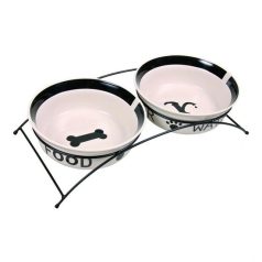 Trixie kerámia tál szett 2x2,6l/25cm fehér/fekete