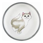 Trixie Tál kerámia macskának cica mintával 0,3l/15cm szürke/fehér