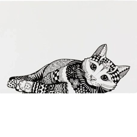 Trixie Tál alátét macska motívummal 44*28cm fehér/fekete