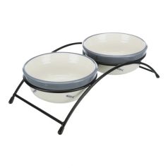   Trixie Eat On Feet kerámia tál szett 2x0,3l/12cm piros/fekete/krém