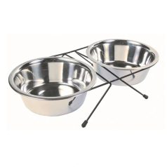 Trixie tál szett fém állványon 2x1,8l/20cm