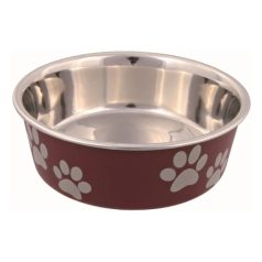   Trixie műanyaggal bevont tappancs mintás fém tál 0,3l/12cm