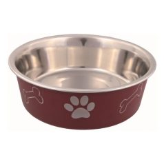   Trixie műanyaggal bevont tappancs mintás fém tál 0,45l/14cm