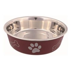   Trixie műanyaggal bevont tappancs mintás fém tál 0,8l/17cm