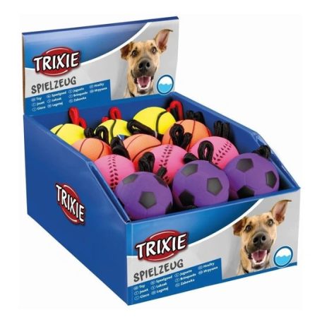 Trixie Játék Gumi Neon Labda Kötéllel 6cm