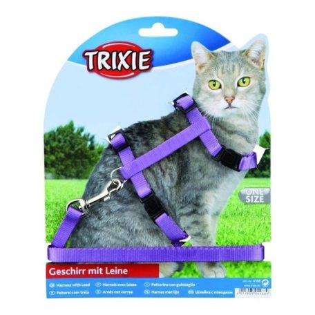 Trixie Hám És Póráz Macskának Egyszínű 27-45cm/10mm 1,2m